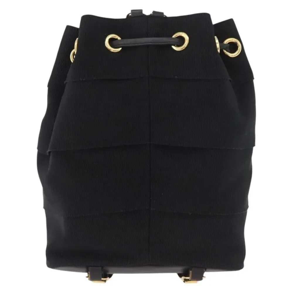 Salvatore Ferragamo Vara Chain Backpack Black